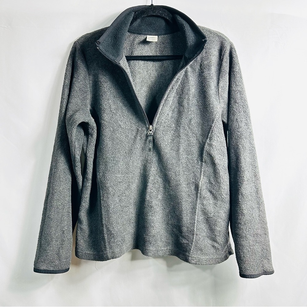 Old Navy Men’s Sz 2XL Gray Half Zip Mock Neck Pullover Fleece Jacket